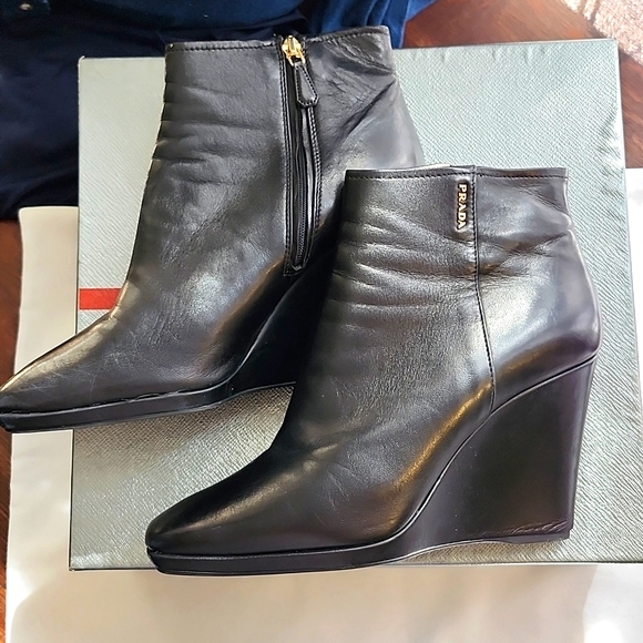Prada leather wedge boots - Picture 2 of 8